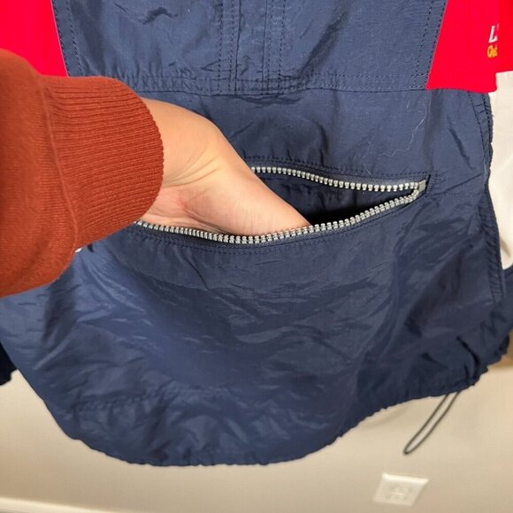 Vintage L.L. Bean Anorak Quarter Zip Jacket Mens Size Large Blue Red Made In USA - Picture 6 of 12
